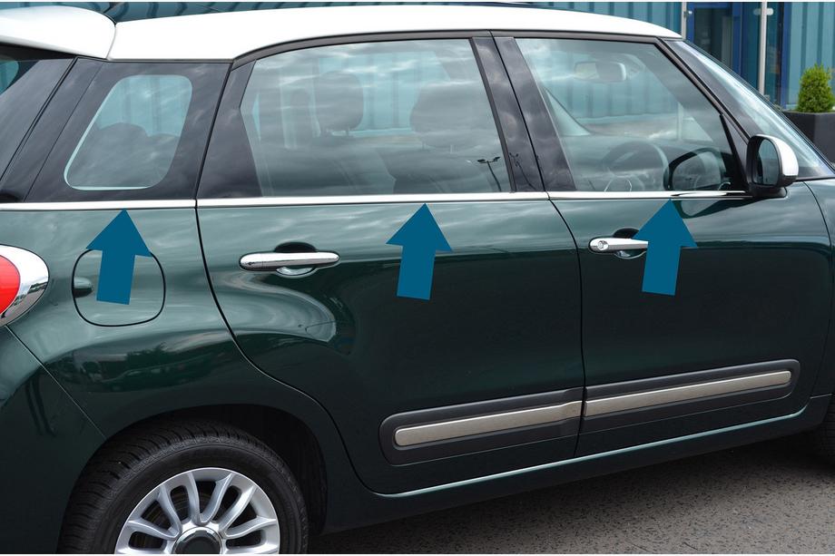 Fiat 500/500L 2013-2022 Listwy szyb (6 szt, stal nierdzewna) Zdjęcia 2