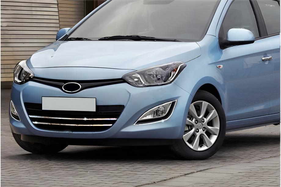 Hyundai I-20 2012-2014 Listwy na grill (2 szt, stal nierdzewna) Image