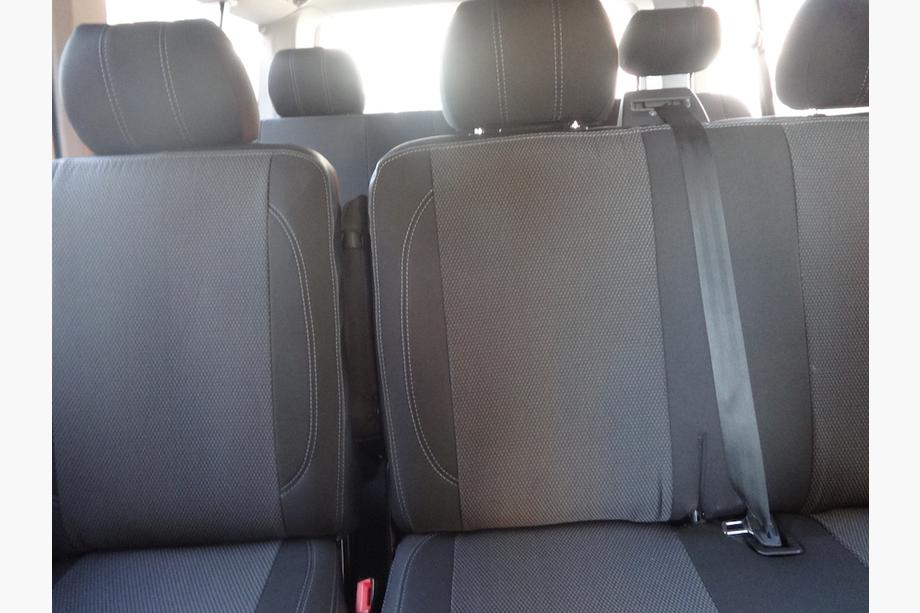 Volkswagen T5 Transporter 2003-2010 Pokrowce Samochodowe (Skóra Syntetyczna↗Tkanina, Premium) Kompletny Zestaw Wnętrza ↗ Przednie Fotele (1↗1) Zdjęcia 8