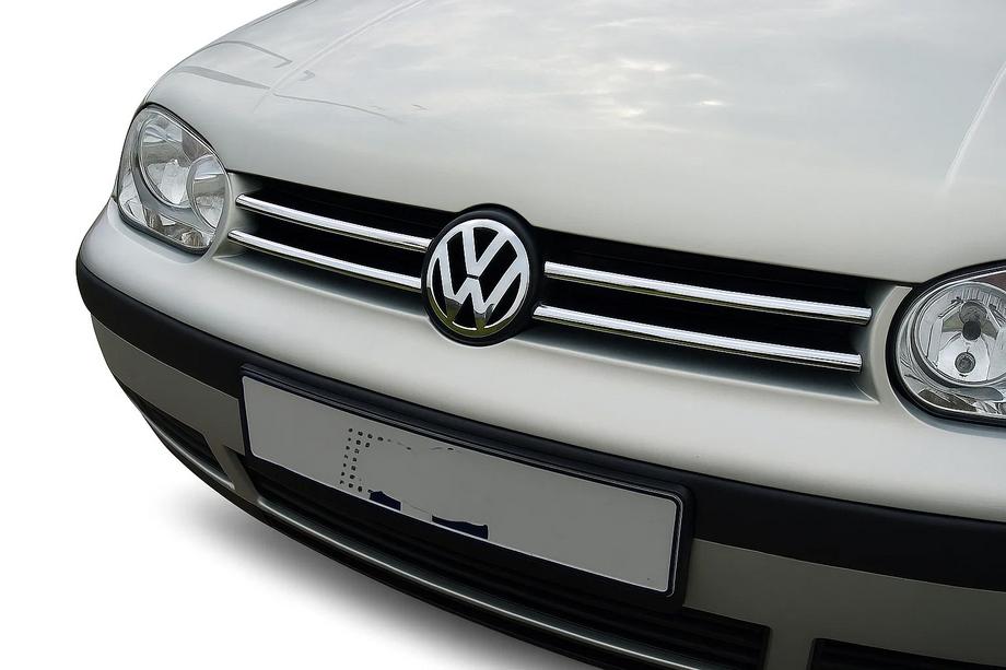 Volkswagen Golf 4 1997-2006 Chromowane Nakładki na Grill (4 szt, Stal Nierdzewna) Image