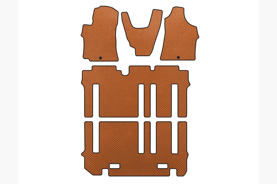 Hyundai H300, H1, Starex 2008-2020 Dywaniki EVA (całe wnętrze, Pomarańczowe) Zdjęcia 1
