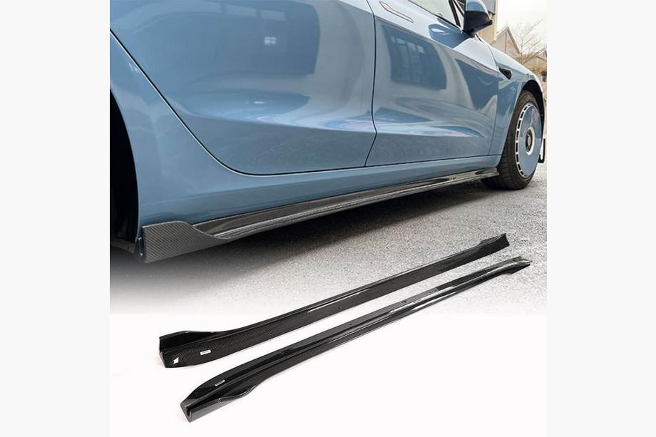 Tesla Model 3 2017- Nakładki Progowe V3 (2017-2023, Carbon) Image