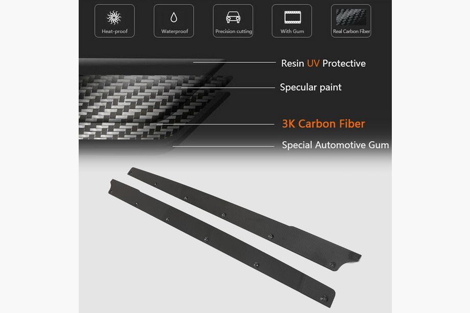 Tesla Model 3 2017- Nakładki Progowe V1 (2017-2023, Carbon) Zdjęcia 4