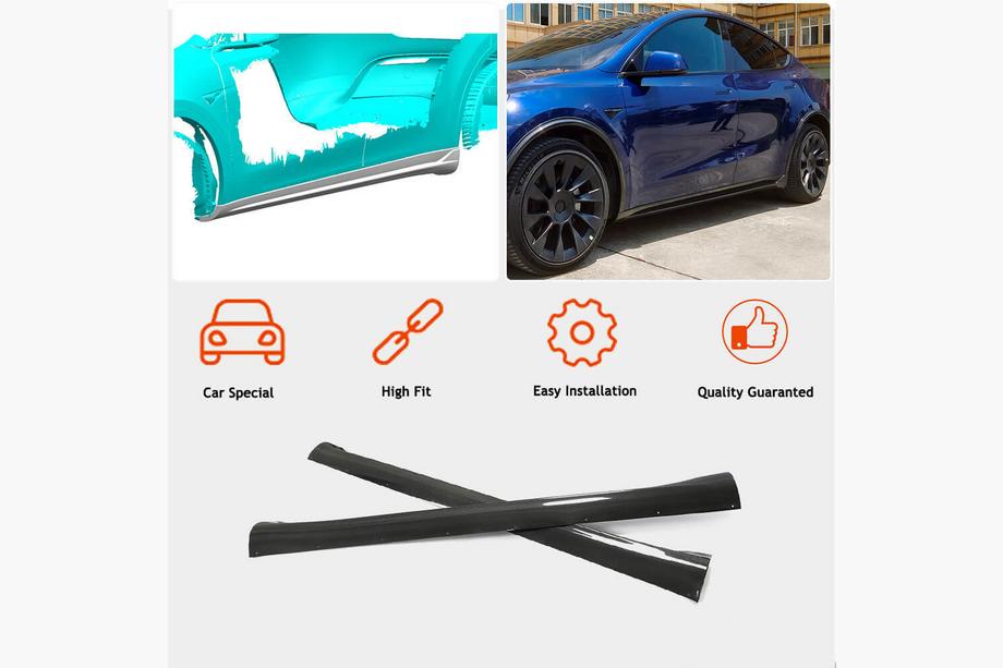 Tesla Model Y 2020- Nakładki progowe Carbon V2 (2019+) Zdjęcia 2