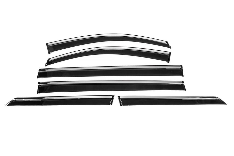 Toyota Sienna 2010-2020 Deflektory szyb z chromowaną listwą Niken Luxury (6 szt.) Zdjęcia 1