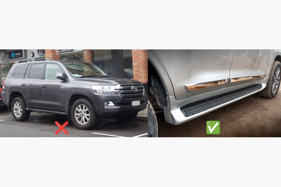 Toyota Land Cruiser 200 2007-2021 Przednie chlapacze (2 szt, do progow z oswietleniem) Zdjęcia 2