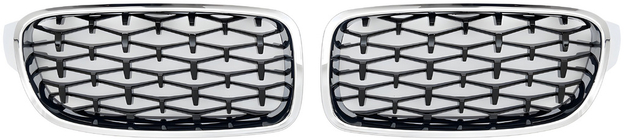 BMW 3 Series F30/F31 2012-2019 Nerki Diamond Black z chromowaną ramką zdjęcia 2