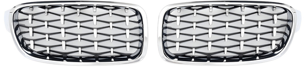 BMW 3 Series F30/F31 2012-2019 Nerki Diamond Silver (Obwódka Chrom) zdjęcia 2