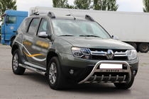 Dacia Duster 2008-2018 Orurowanie przednie z napisem WT004 (stal nierdzewna) zdjęcia 2