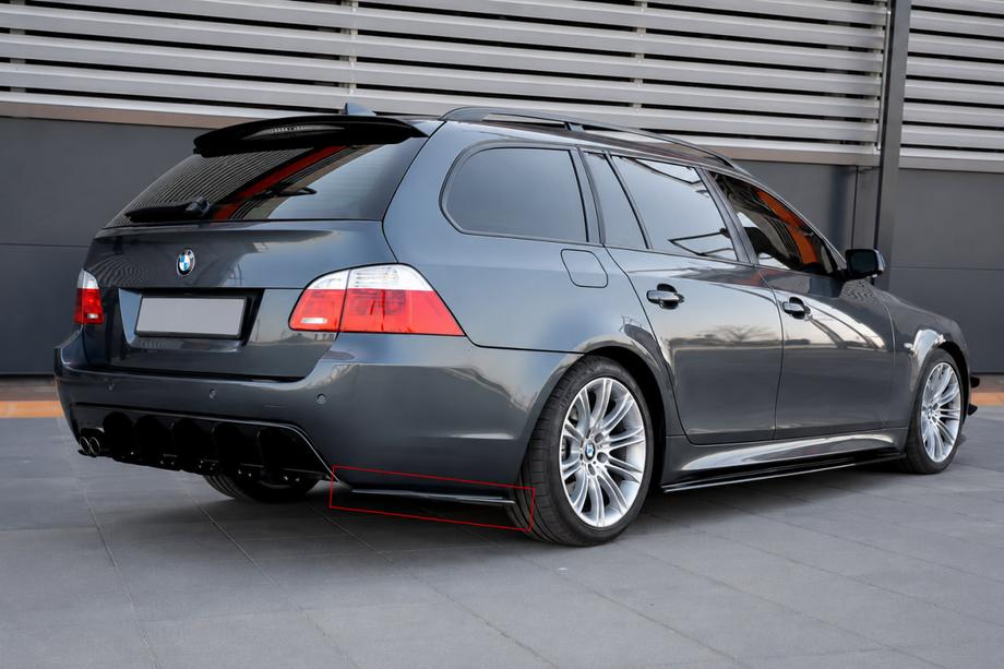 BMW 5 Series E60/E61 2003-2010 Nakladki Tylne Flap DPT (Czarny Polysk) Image