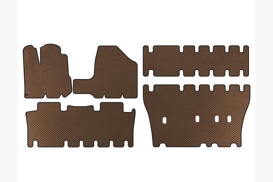 Toyota Sienna 2003-2009 Dywaniki EVA (3 Rzędy, Brązowe) Image