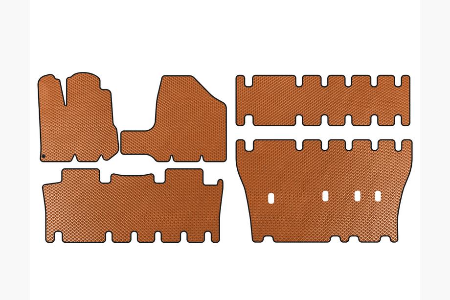 Toyota Sienna 2003-2009 Dywaniki EVA (3 Rzędy, Pomarańczowe) Image