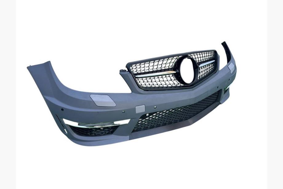 Mercedes C-class W204 2007-2015 Przedni zderzak 2011-2014 AMG C63 z grillem Diamond Black Zdjęcia 3