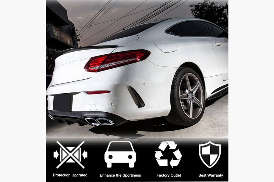 Mercedes C-class W205 2014-2021 Nakładki na Tylny Zderzak V1 (do Coupe/Cabriolet Base/AMG-Line/C43 AMG 2015-2019, Carbon) Zdjęcia 3