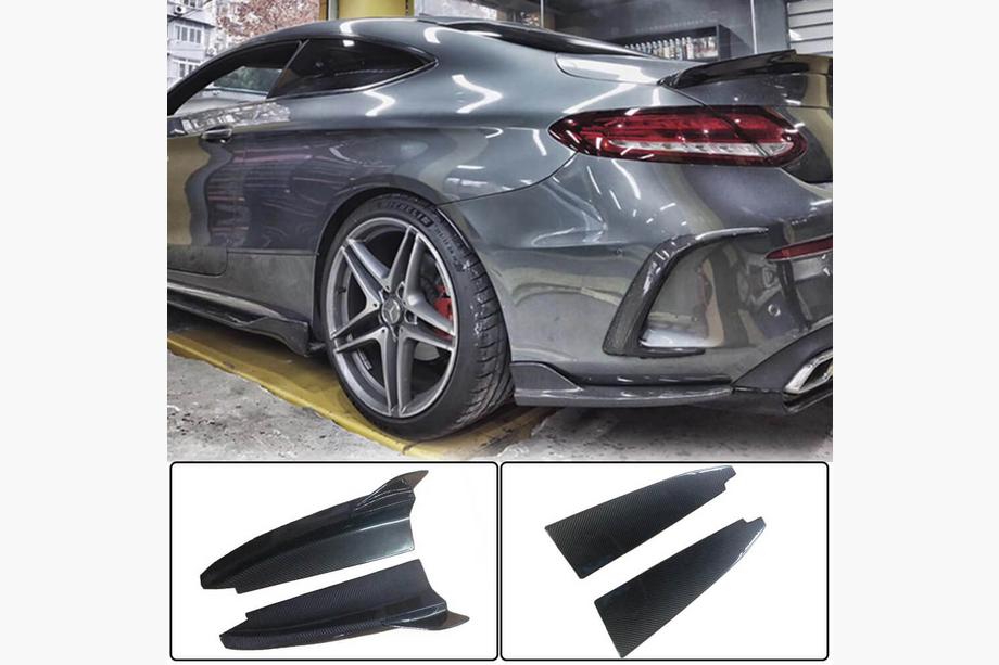Mercedes C-class W205 2014-2021 Nakładki na tylny zderzak V2 (do Coupe/Cabriolet AMG-Line / C43 AMG 2015-2019, Carbon) Image