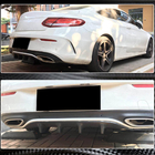 Mercedes C-class W205 2014-2021 Dyfuzor tylnego zderzaka do AMG-Line / C43 AMG Coupe/Cabrio 2015-2019, Carbon zdjęcia 4