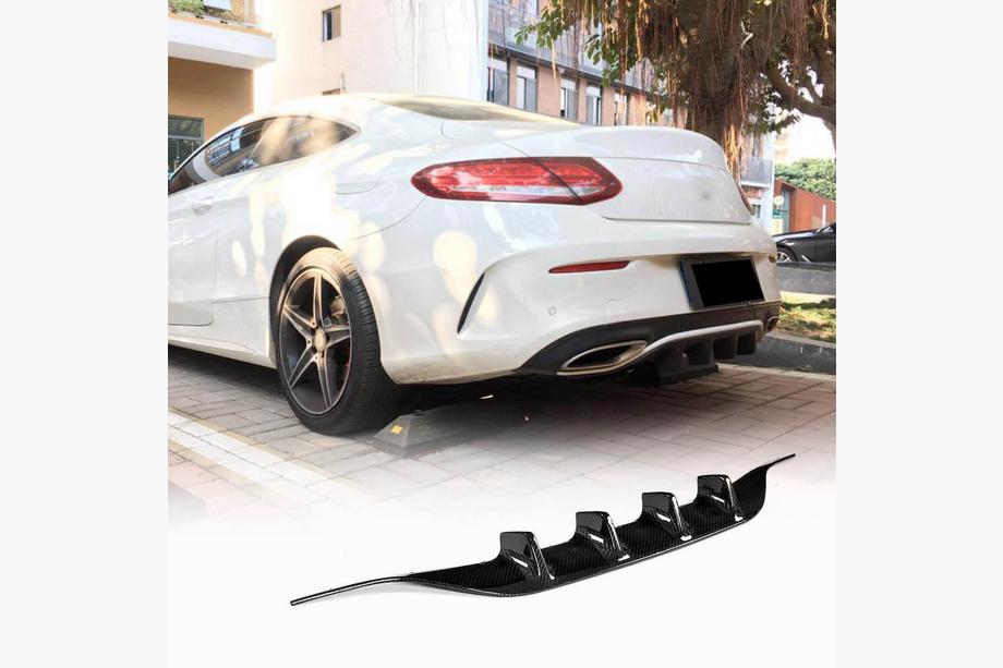 Mercedes C-class W205 2014-2021 Dyfuzor tylnego zderzaka do AMG-Line / C43 AMG Coupe/Cabrio 2015-2019, Carbon Image