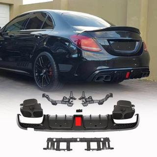 Dyfuzor tylnego zderzaka z końcówkami wydechu (do SD C43 AMG 2015-2019, Carbon) zdjęcia 1