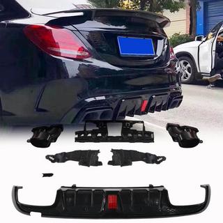 Dyfuzor tylnego zderzaka z końcówkami wydechu (do SD C43 AMG 2015-2021, Carbon) zdjęcia 1