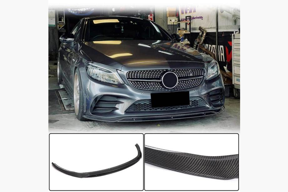 Mercedes C-class W205 2014-2021 Nakładka na Przedni Zderzak Lip (2019-2021, Carbon) Image