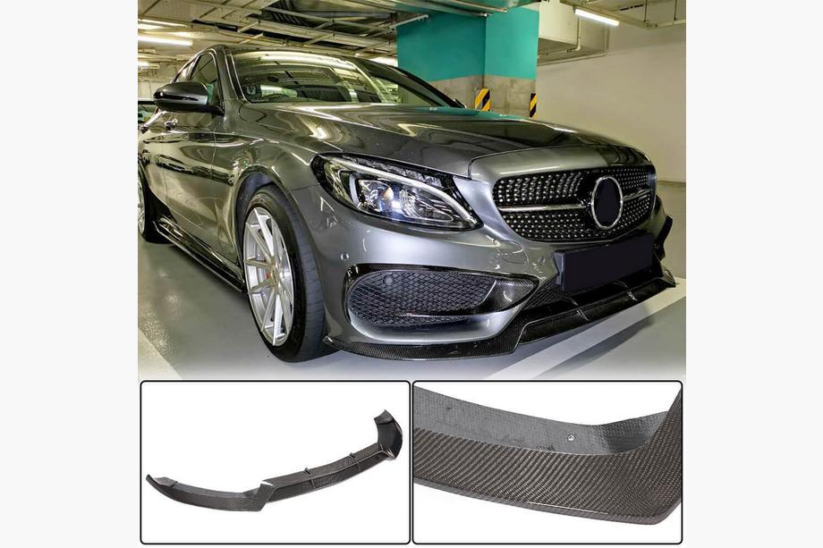Mercedes C-class W205 2014-2021 Nakładka na przedni zderzak Lip V1 do C43 AMG 2015-2019 Carbon Image