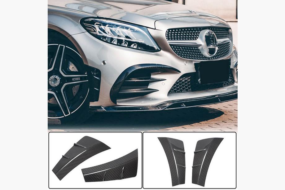 Mercedes C-class W205 2014-2021 Nakładki na Zderzak Przedni V2 (do C43 AMG 2019-2021, Carbon) Image