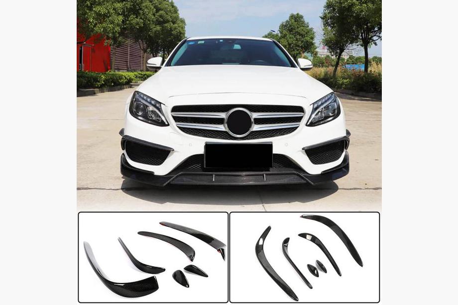 Mercedes C-class W205 2014-2021 Nakładki na przedni zderzak z karbonu do C43 AMG 2015-2019 Image