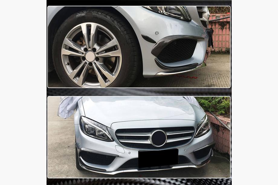 Mercedes C-class W205 2014-2021 Nakładki na przedni zderzak z karbonu do C43 AMG 2015-2019 Zdjęcia 4