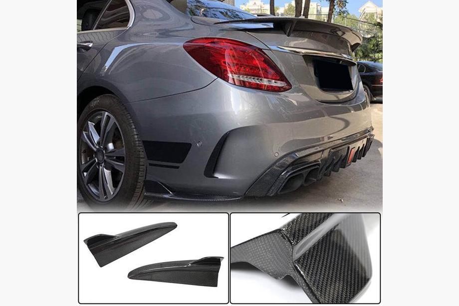 Mercedes C-class W205 2014-2021 Nakładki Flap na tylny zderzak do SD C43/C63 AMG 2015-2019 Carbon Image