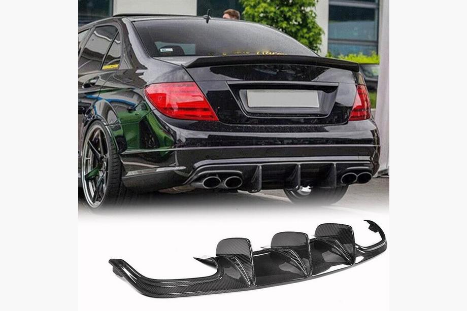 Mercedes C-class W204 2007-2015 Dyfuzor Tylnego Zderzaka V1 do AMG SD 2008-2011, Carbon Zdjęcia 1
