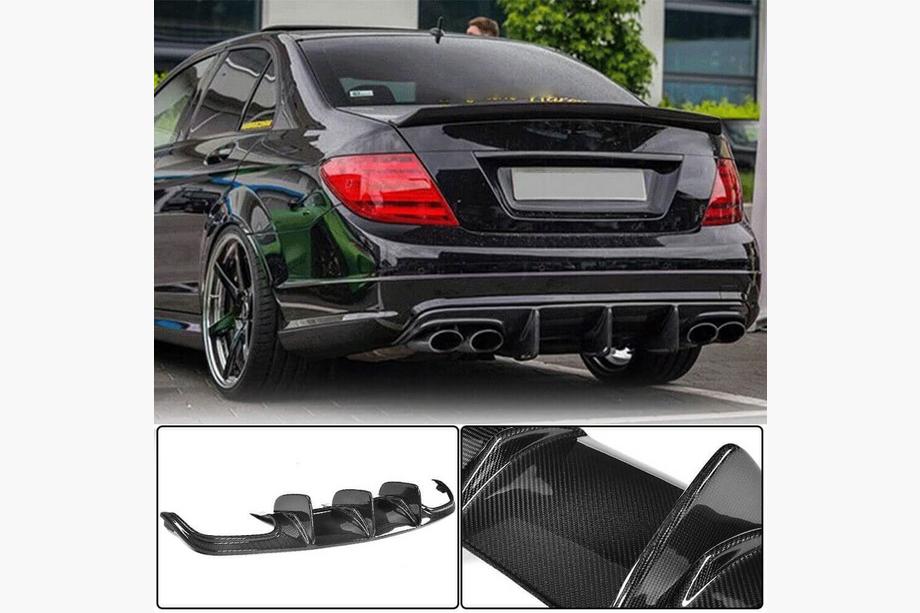 Mercedes C-class W204 2007-2015 Dyfuzor Tylnego Zderzaka V1 do AMG SD 2008-2011, Carbon Zdjęcia 2