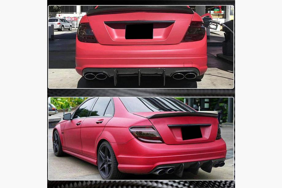 Mercedes C-class W204 2007-2015 Dyfuzor Tylnego Zderzaka V1 do AMG SD 2008-2011, Carbon Zdjęcia 4
