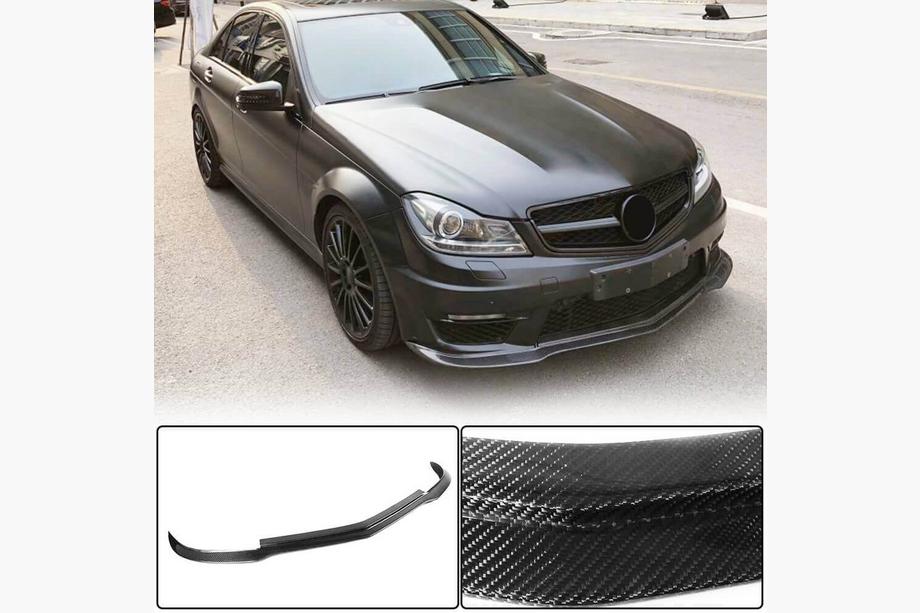 Mercedes C-class W204 2007-2015 Nakładka na przedni zderzak Lip V2 (do AMG 2012-2014, Suchy Carbon) Image