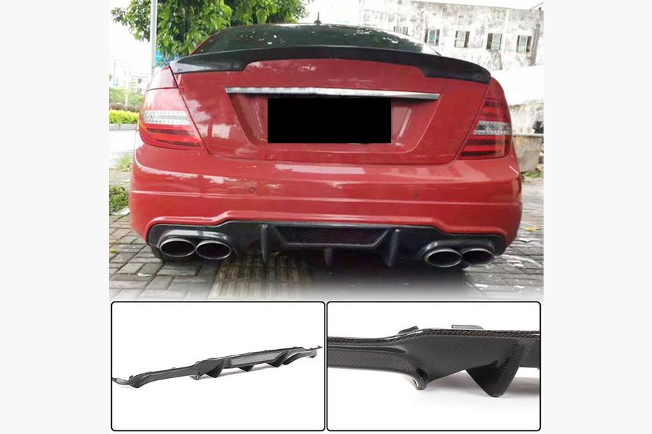 Mercedes C-class W204 2007-2015 Dyfuzor Tylnego Zderzaka V4 (do AMG SD/Coupe 2012-2014, Carbon) Zdjęcia 1