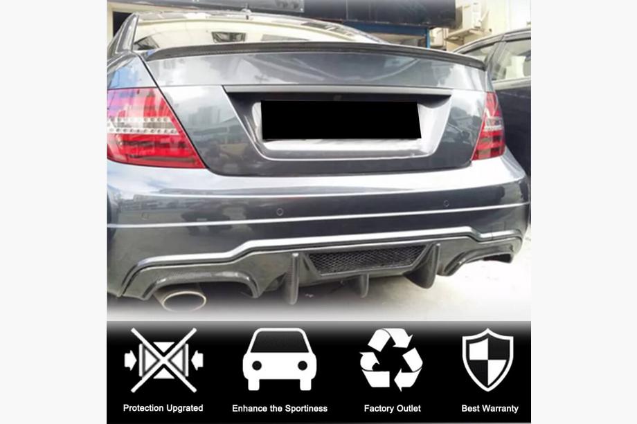 Mercedes C-class W204 2007-2015 Dyfuzor Tylnego Zderzaka V4 (do AMG SD/Coupe 2012-2014, Carbon) Zdjęcia 2