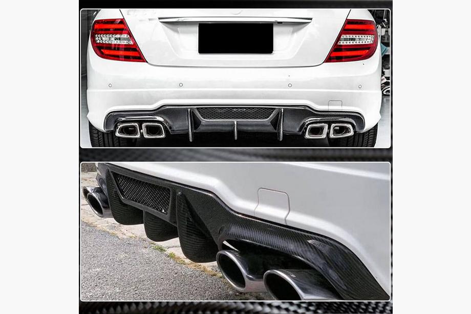 Mercedes C-class W204 2007-2015 Dyfuzor Tylnego Zderzaka V4 (do AMG SD/Coupe 2012-2014, Carbon) Zdjęcia 3