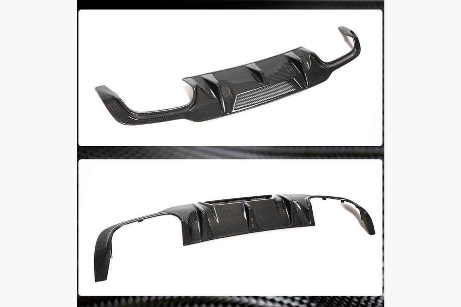 Mercedes C-class W204 2007-2015 Dyfuzor Tylnego Zderzaka V4 (do AMG SD/Coupe 2012-2014, Carbon) Zdjęcia 4