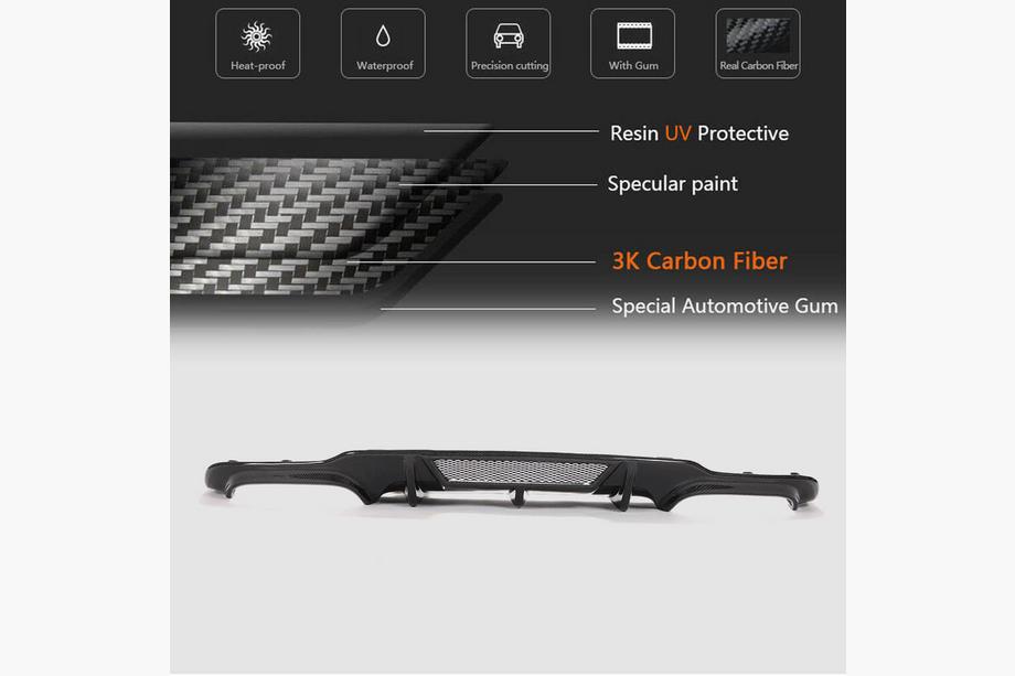Mercedes C-class W204 2007-2015 Dyfuzor Tylnego Zderzaka V4 (do AMG SD/Coupe 2012-2014, Carbon) Zdjęcia 5
