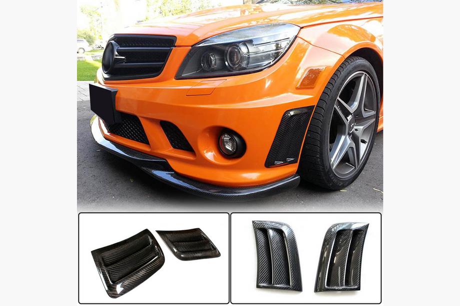 Mercedes C-class W204 2007-2015 Nakładki na Przedni Zderzak z Włókna Węglowego do C63 AMG Sedan 2008-2011 Image