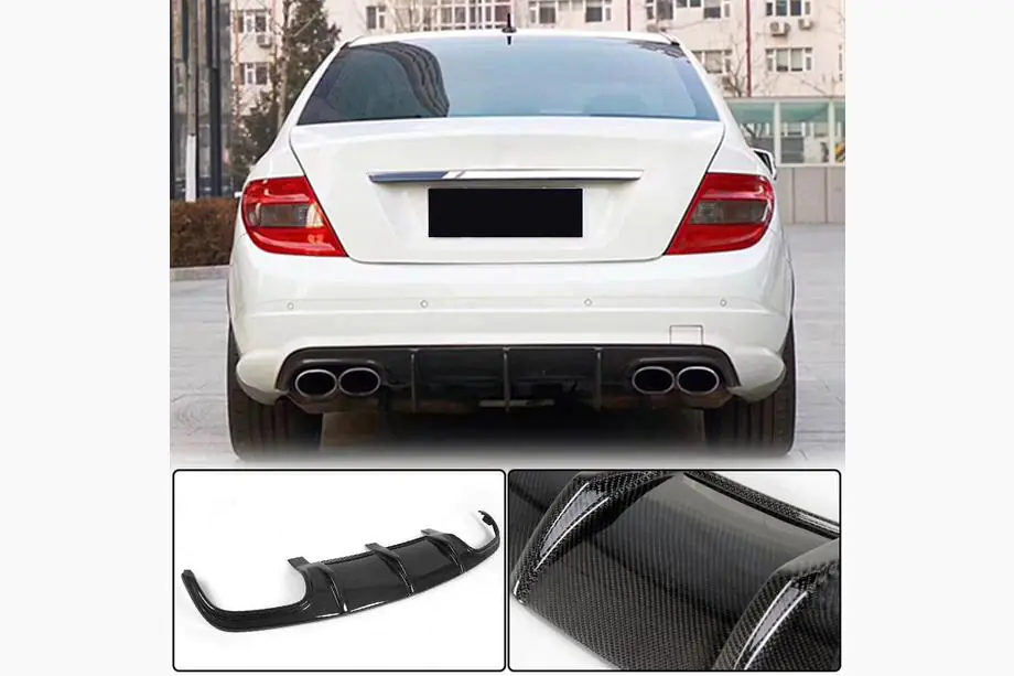 Mercedes C-class W204 2007-2015 Dyfuzor Tylnego Zderzaka V3 do AMG SD 2008-2011 Carbon Image