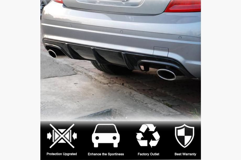 Mercedes C-class W204 2007-2015 Dyfuzor Tylnego Zderzaka V3 do AMG SD 2008-2011 Carbon Zdjęcia 2