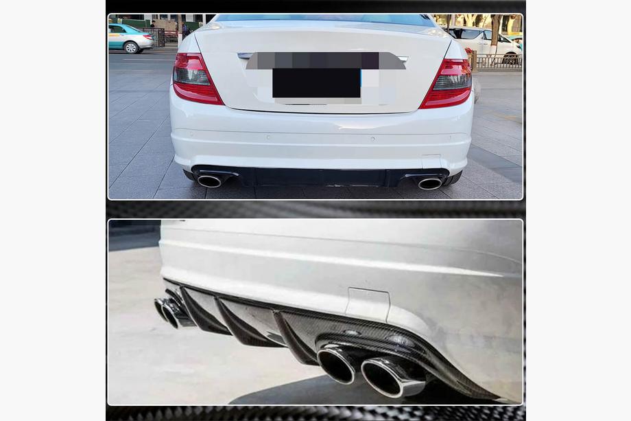 Mercedes C-class W204 2007-2015 Dyfuzor Tylnego Zderzaka V3 do AMG SD 2008-2011 Carbon Zdjęcia 4