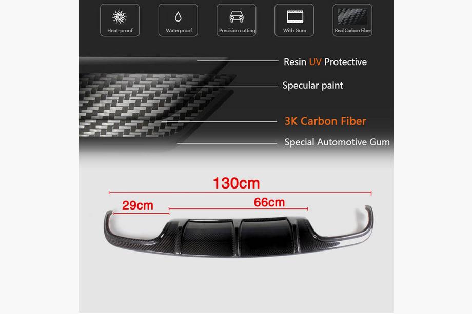 Mercedes C-class W204 2007-2015 Dyfuzor Tylnego Zderzaka V3 do AMG SD 2008-2011 Carbon Zdjęcia 5