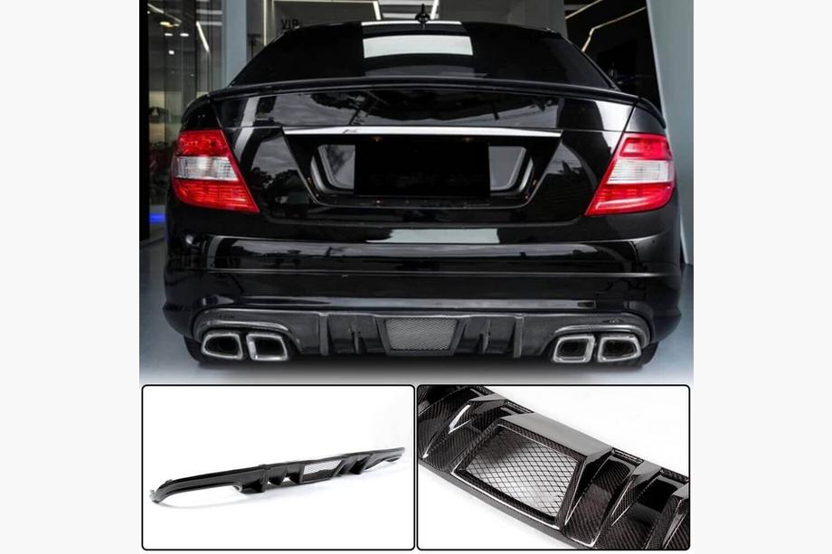 Mercedes C-class W204 2007-2015 Dyfuzor tylnego zderzaka V4 (do AMG SD 2008-2011, Carbon) Zdjęcia 1