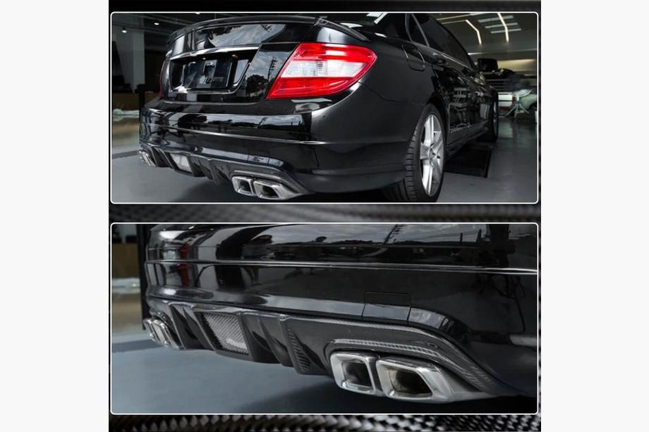 Mercedes C-class W204 2007-2015 Dyfuzor tylnego zderzaka V4 (do AMG SD 2008-2011, Carbon) Zdjęcia 3