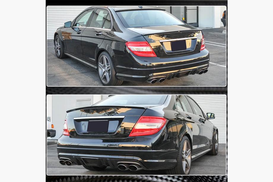 Mercedes C-class W204 2007-2015 Dyfuzor tylnego zderzaka V4 (do AMG SD 2008-2011, Carbon) Zdjęcia 4