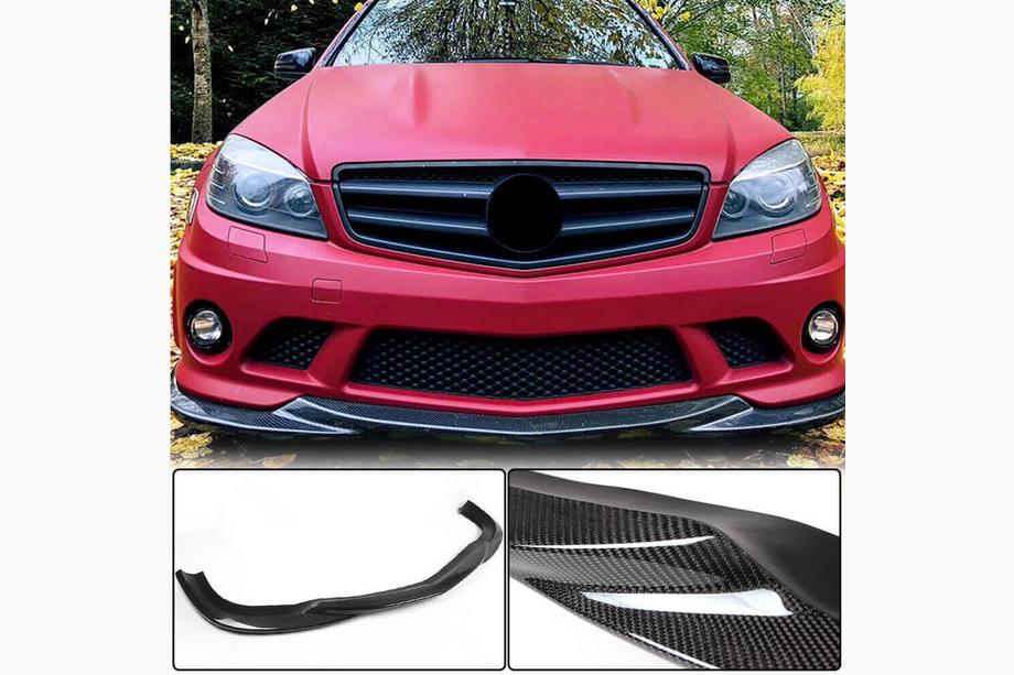 Mercedes C-class W204 2007-2015 Nakładka na przedni zderzak Lip V3 (do AMG 2008-2011, Carbon) Zdjęcia 1