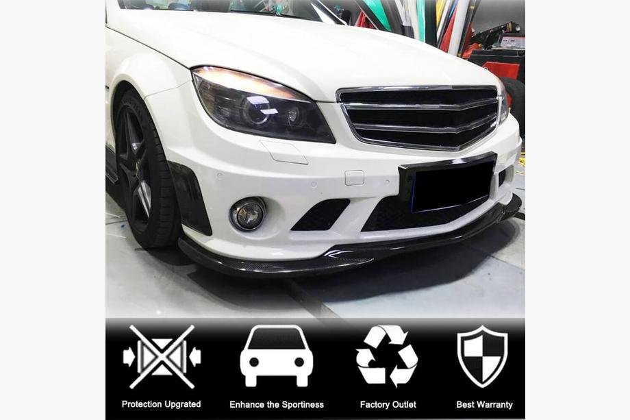 Mercedes C-class W204 2007-2015 Nakładka na przedni zderzak Lip V3 (do AMG 2008-2011, Carbon) Zdjęcia 2