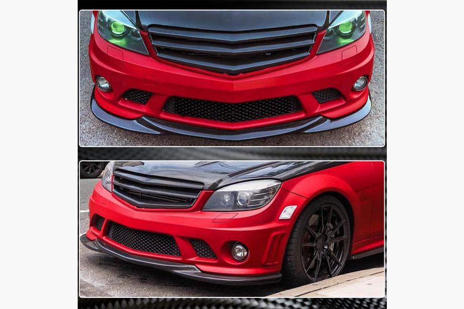 Mercedes C-class W204 2007-2015 Nakładka na przedni zderzak Lip V3 (do AMG 2008-2011, Carbon) Zdjęcia 4