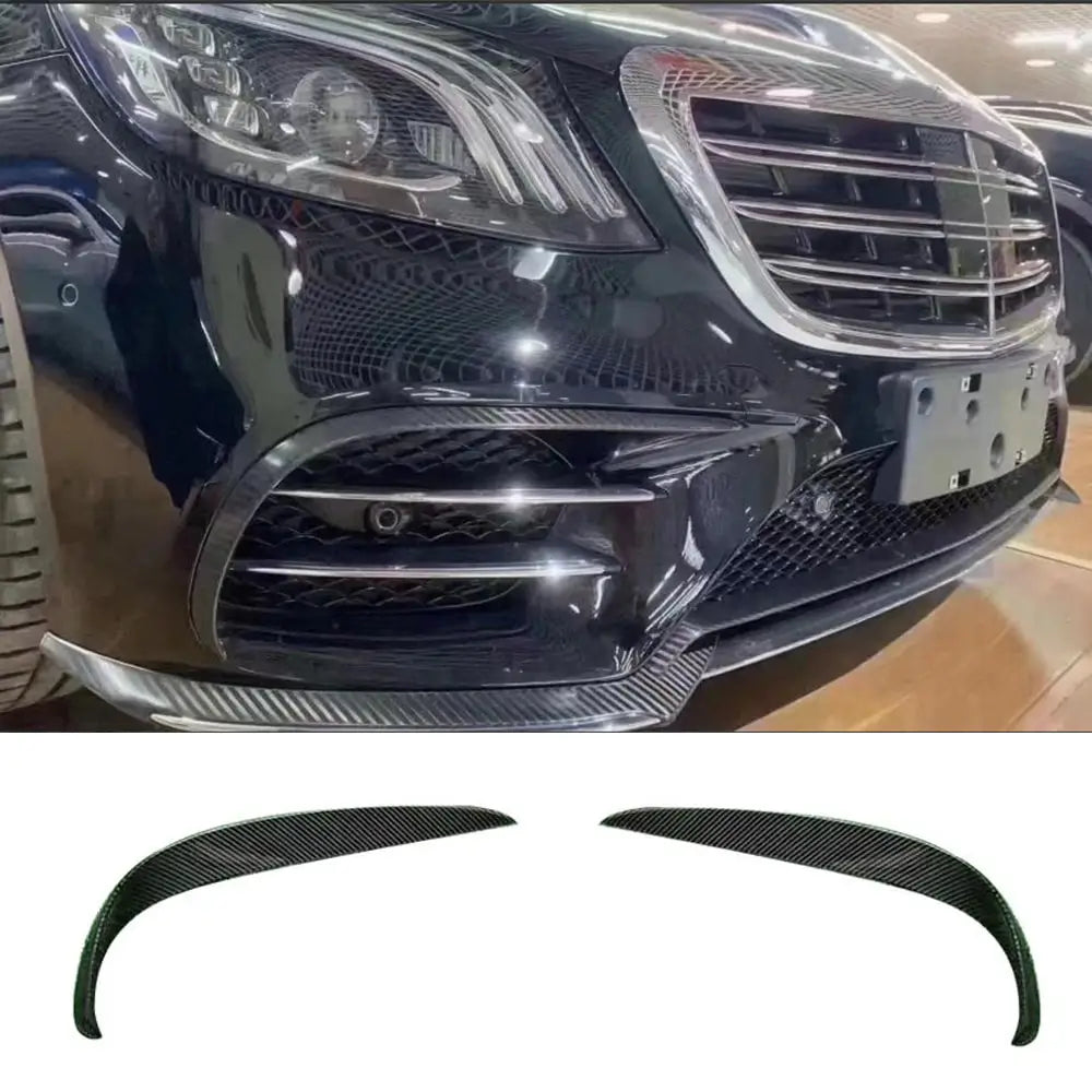 Nakładki na przedni zderzak V2 do S63 AMG 2014-2017 Carbon zdjęcia 1